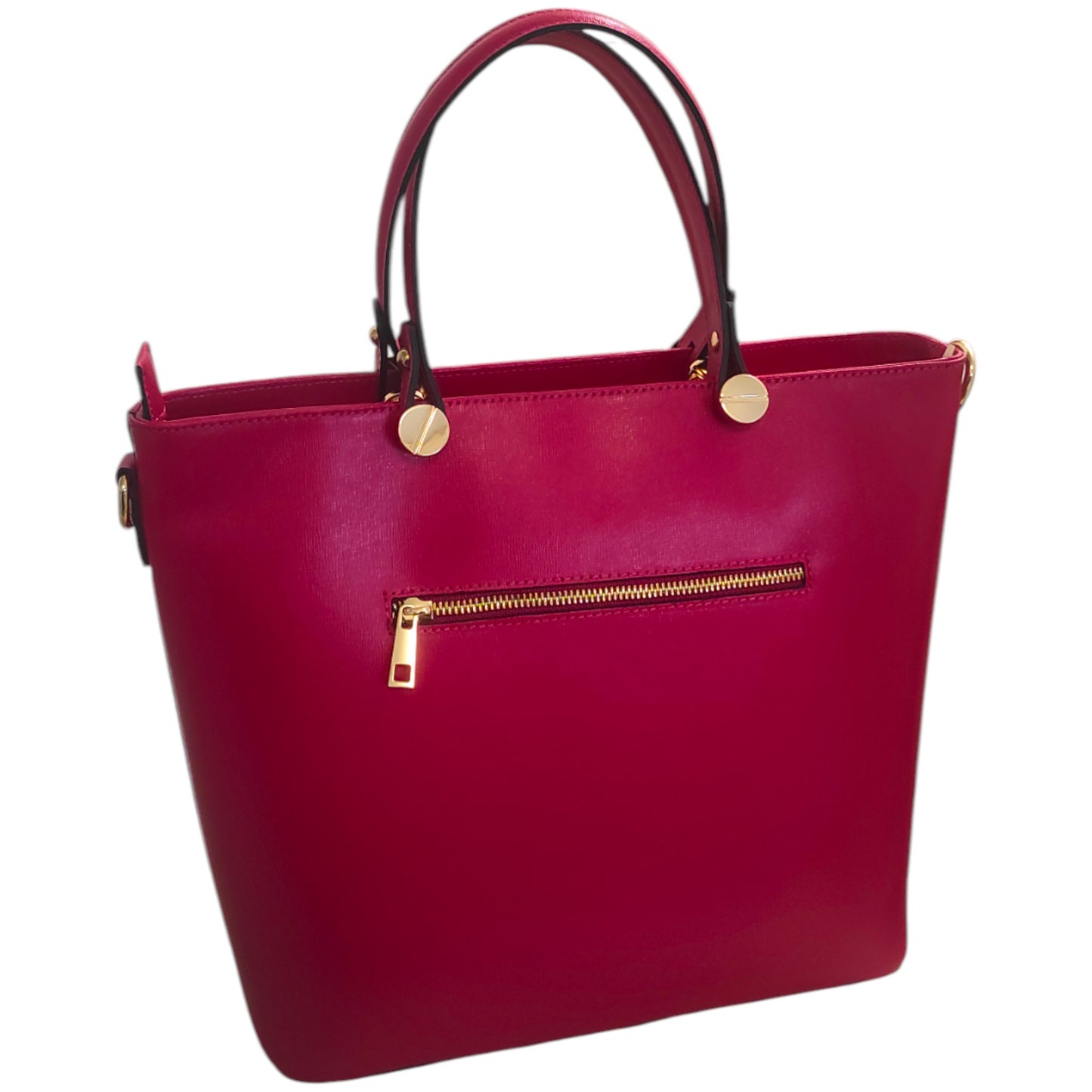 Grand Sac à Main Eleganza Rosa en Cuir Véritable - Made in Italy