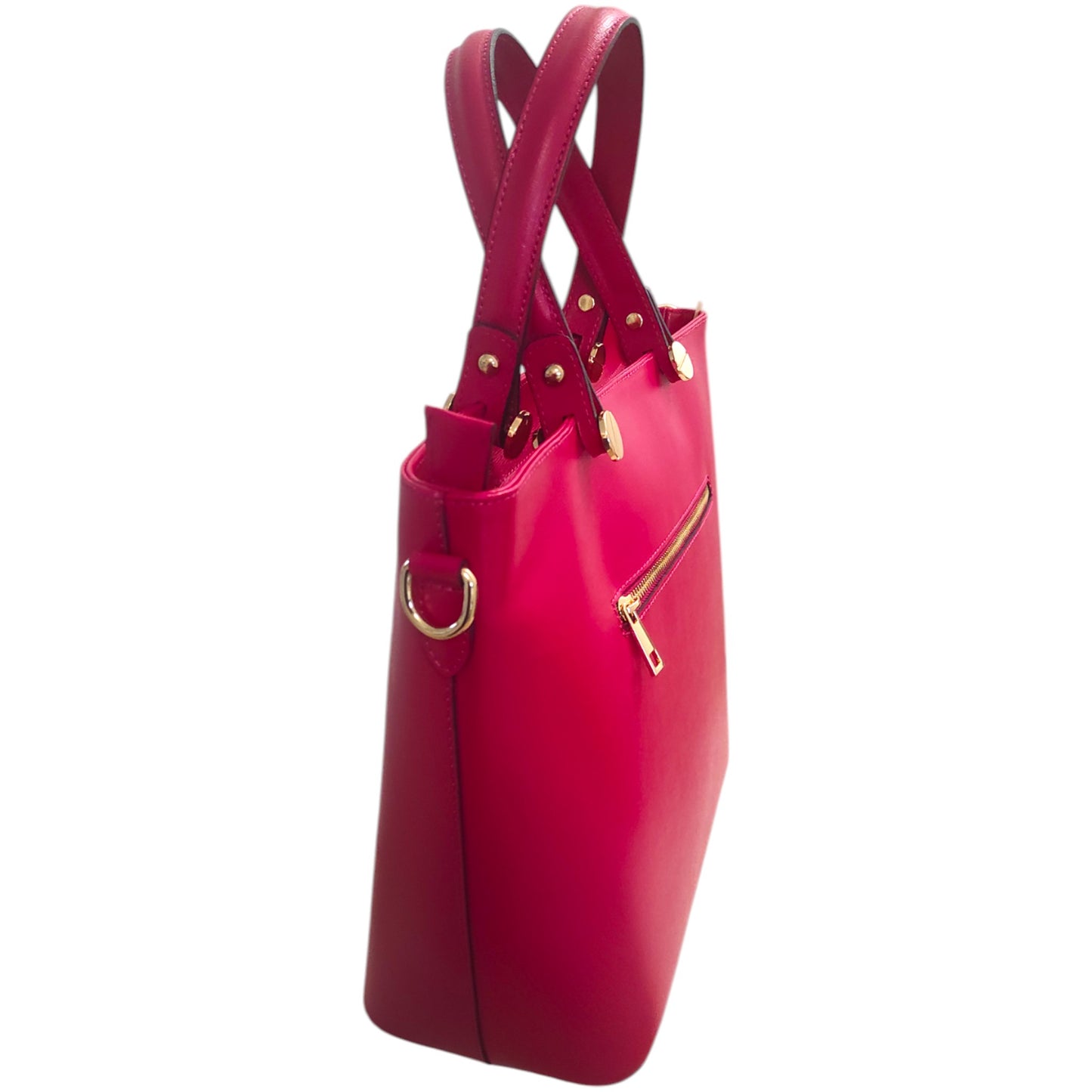Grand Sac à Main Eleganza Rosa en Cuir Véritable - Made in Italy