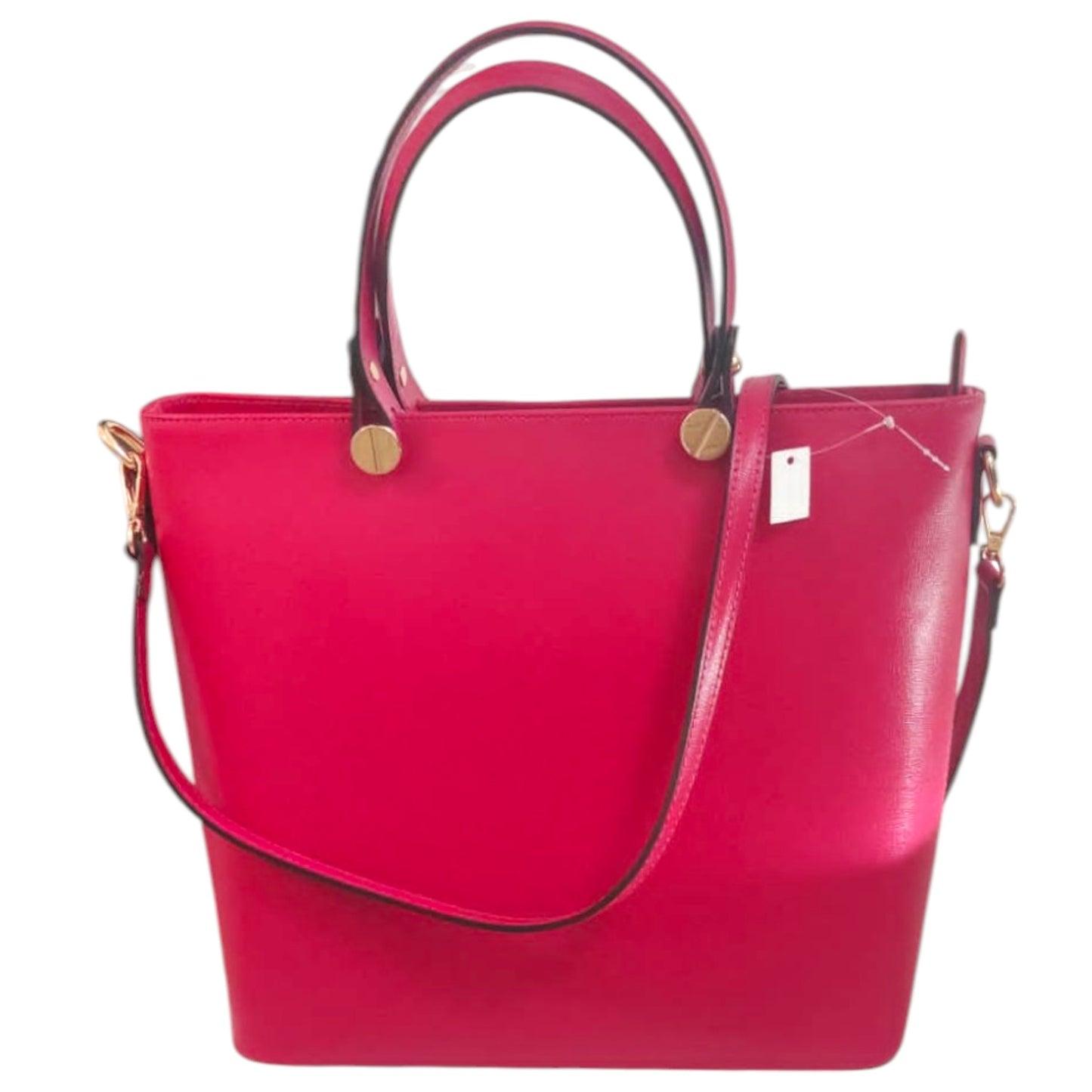 Grand Sac à Main Eleganza Rosa en Cuir Véritable - Made in Italy