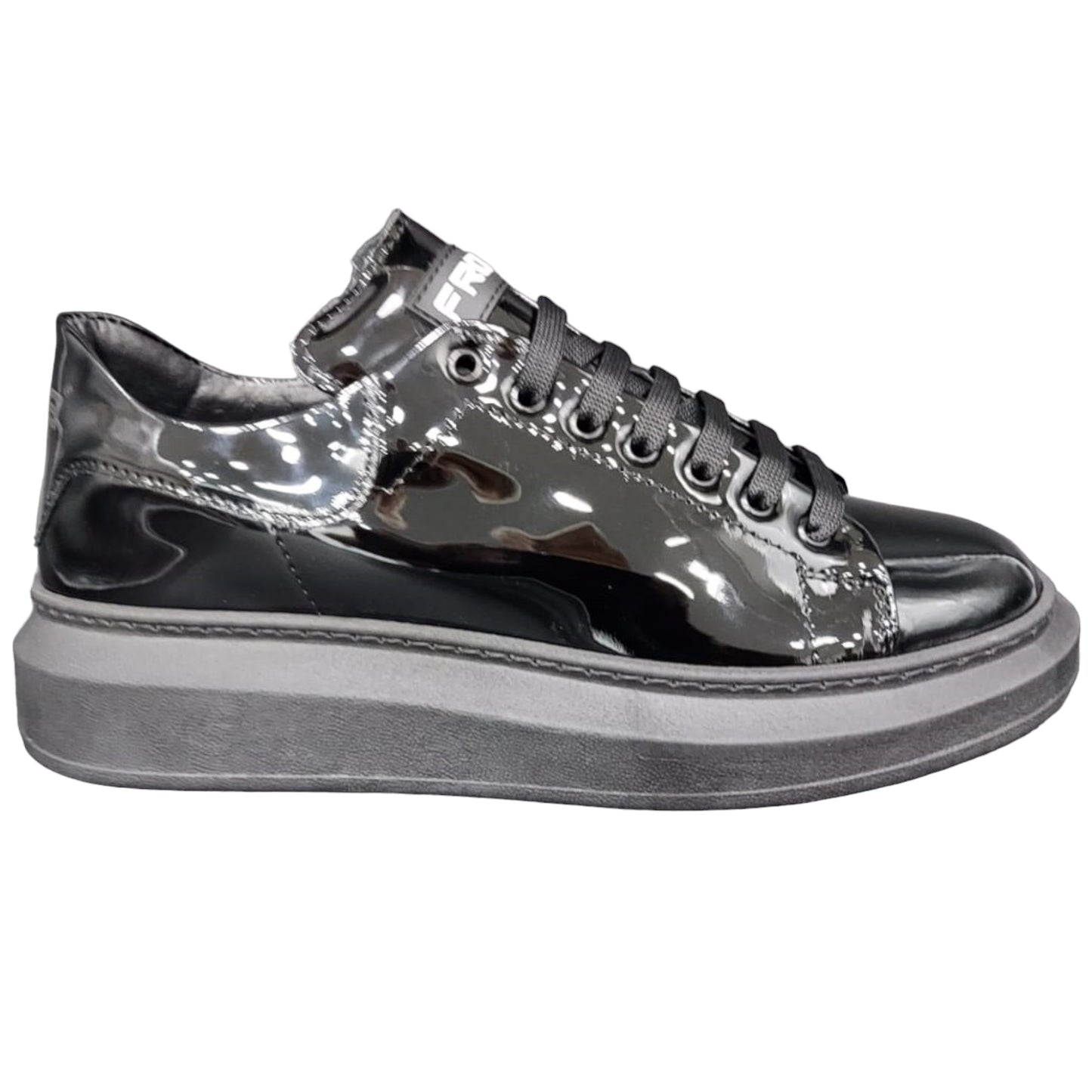 Sneakers Oversize FR09 cuir vernis noir - Gomma vernice nero