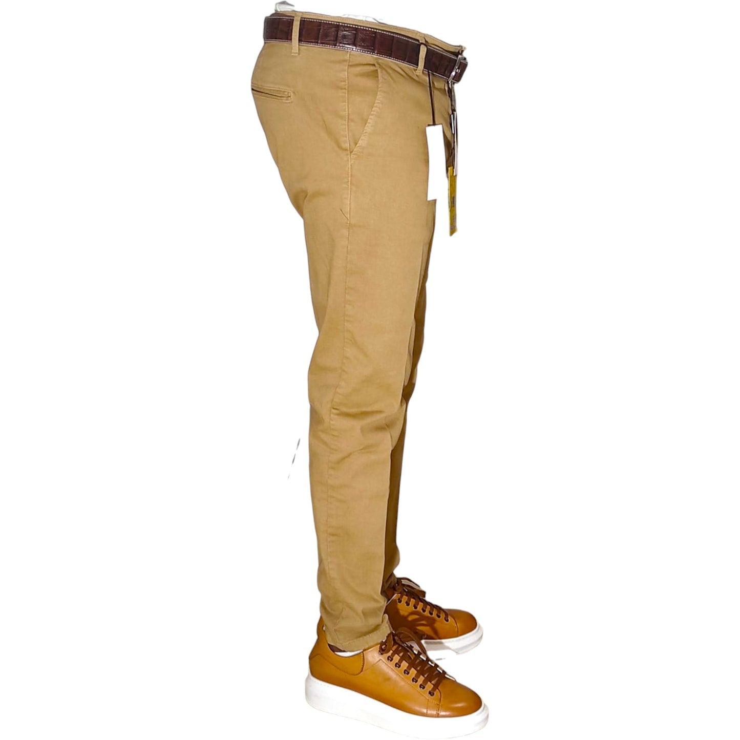 Pantalon Chino Léger Slim Fit pour Homme - Beige - Made in Italy