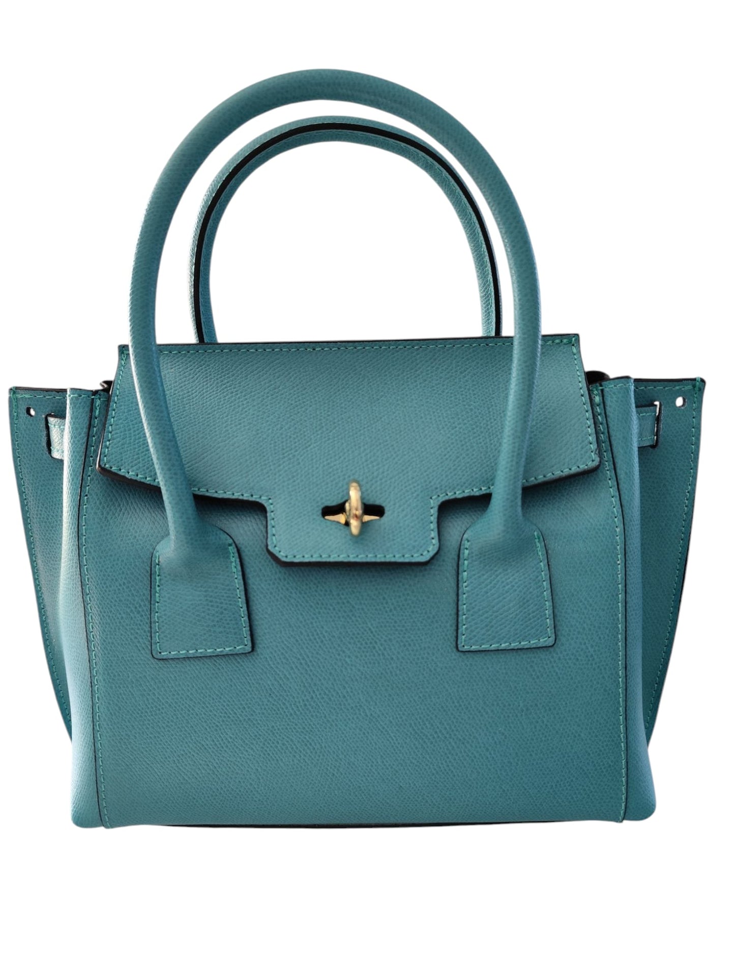 👜 Sac à main en cuir véritable – Bleu Canard