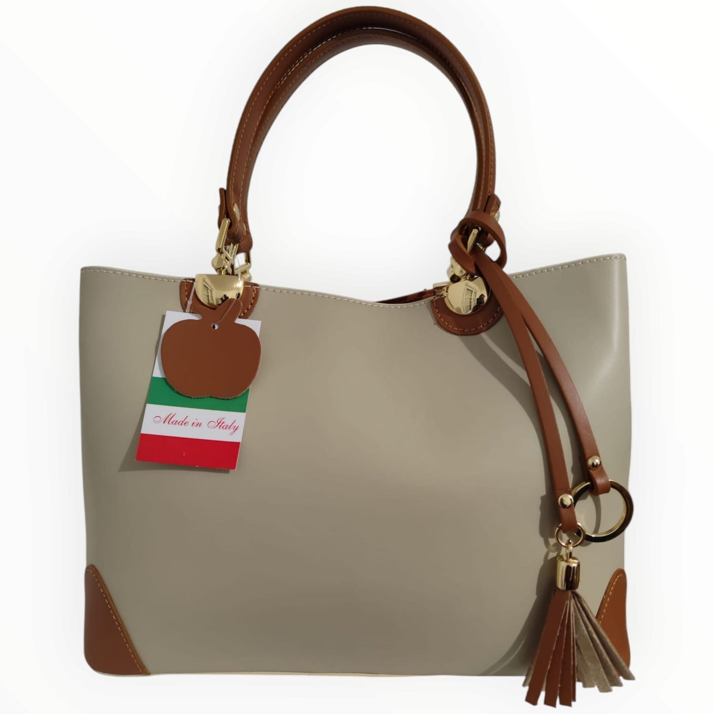 👜 Sac à main Beige en cuir véritable – Élégance Made in Italy