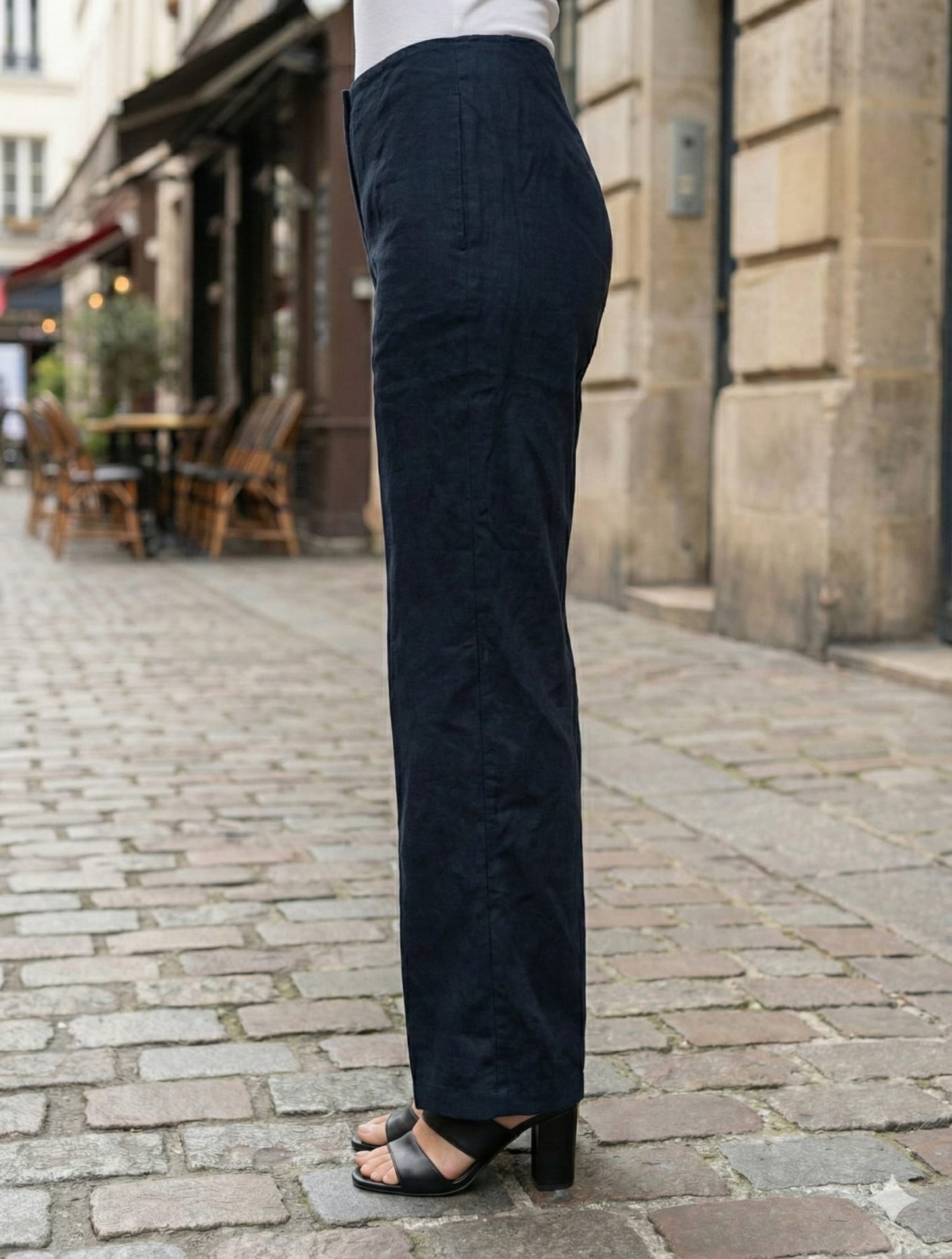 Pantalon noir évasé - Noir Lady chic