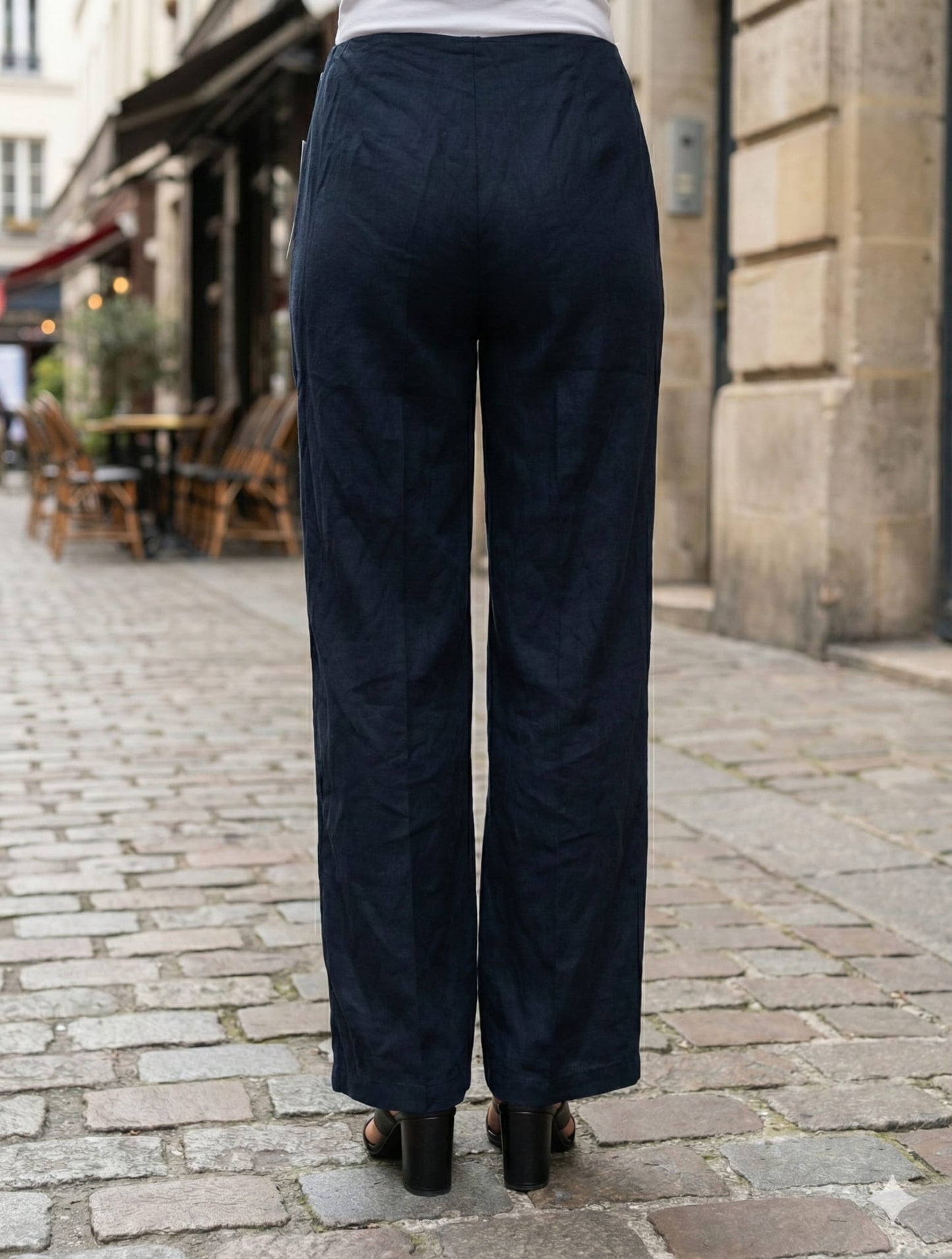 Pantalon noir évasé - Noir Lady chic