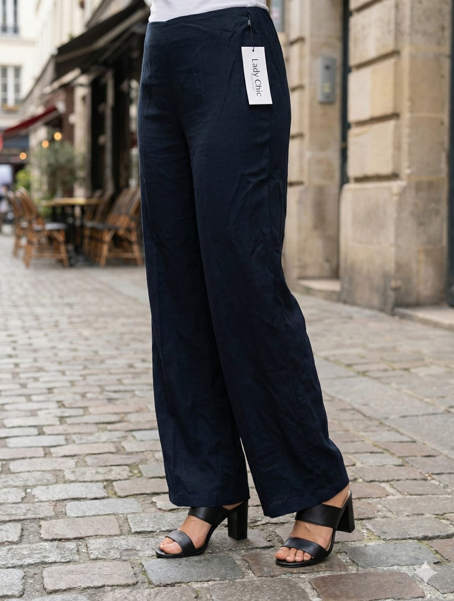 Pantalon noir évasé - Noir Lady chic