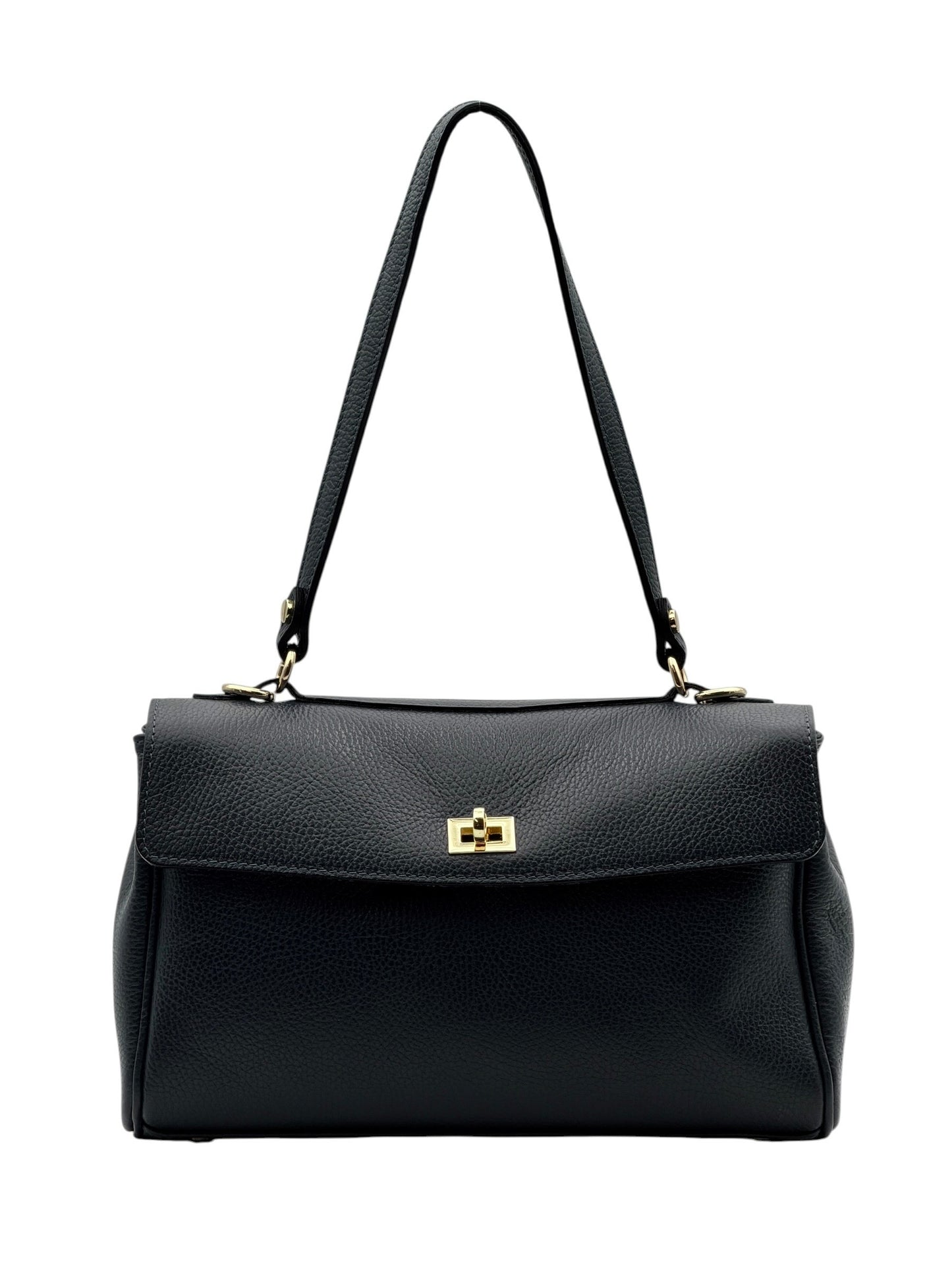 Sac à main noir en cuir véritable