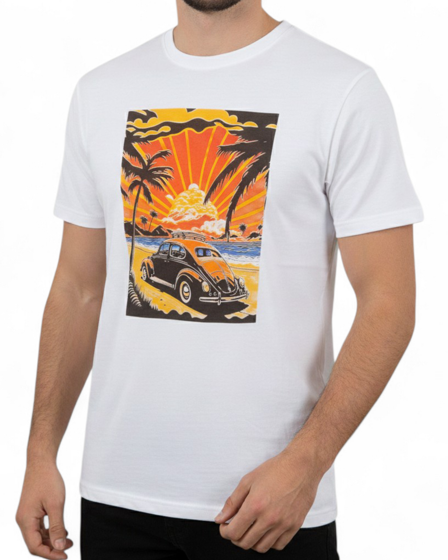 Tee-shirt imprimé de Luxe Blanc Ficko pour Homme - Made in Italy