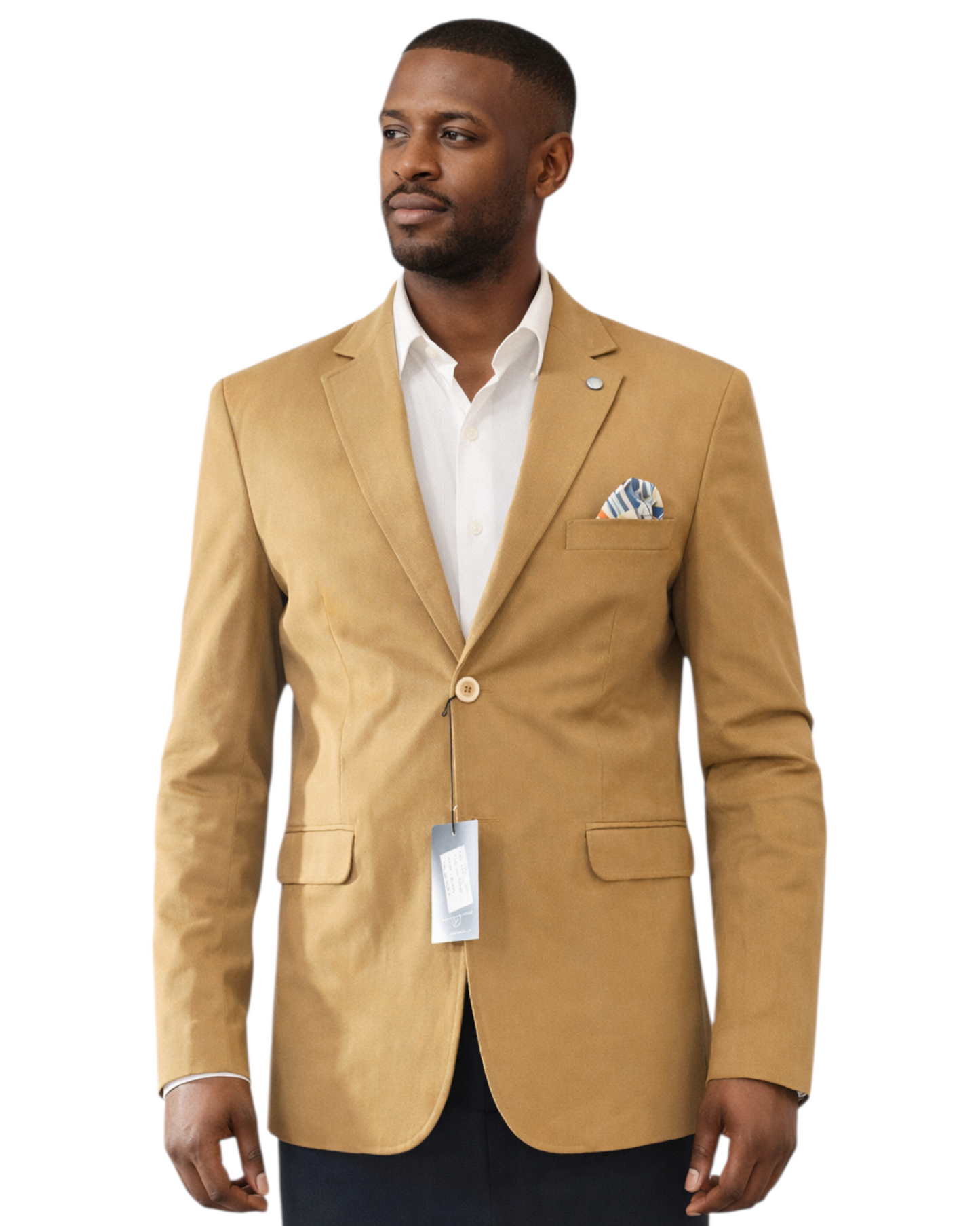 Men's Beige Blazer - Made in Italy - Thick Fabric, Patch Pocket and Cast Iron