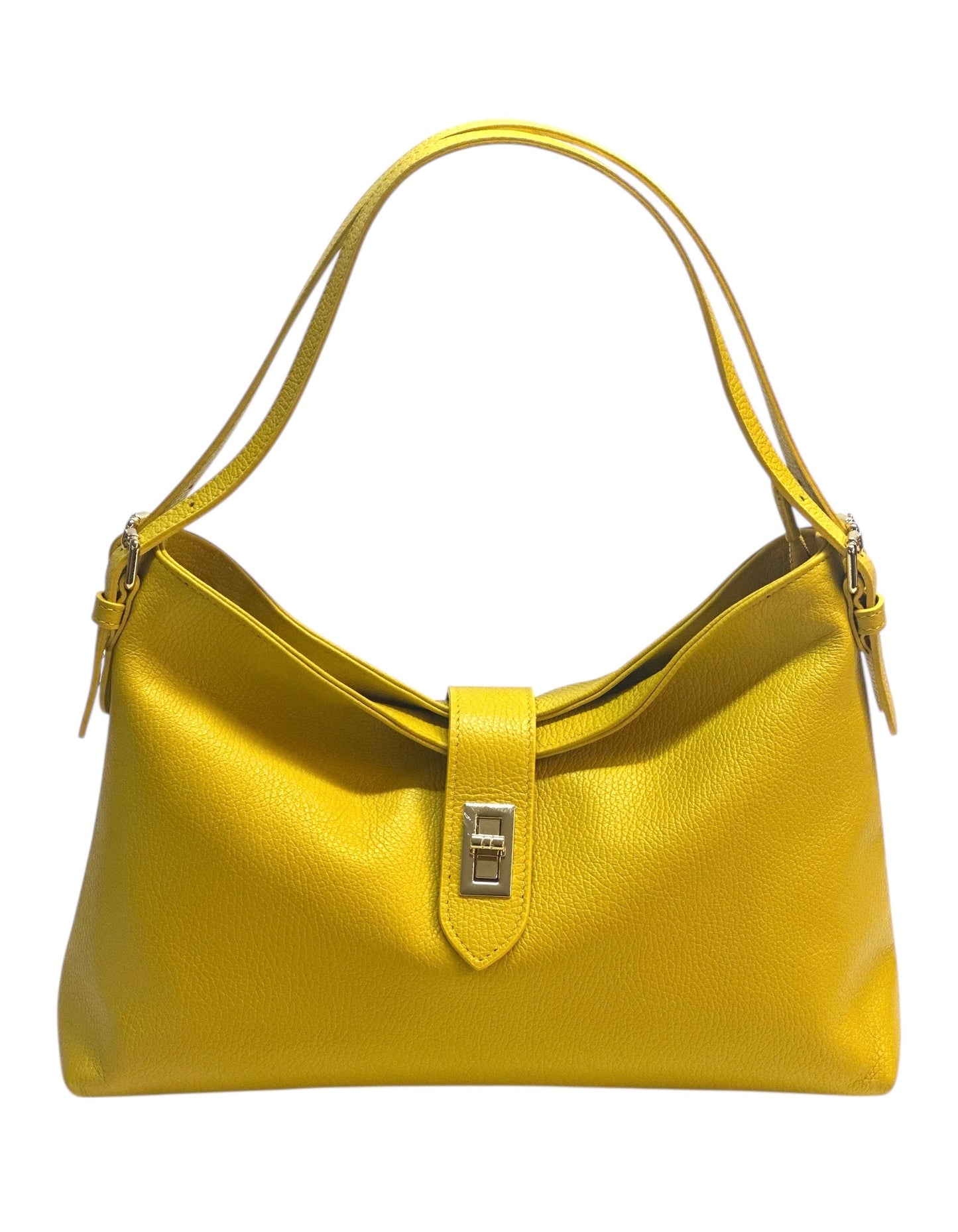 Sac à main jaune en cuir véritable