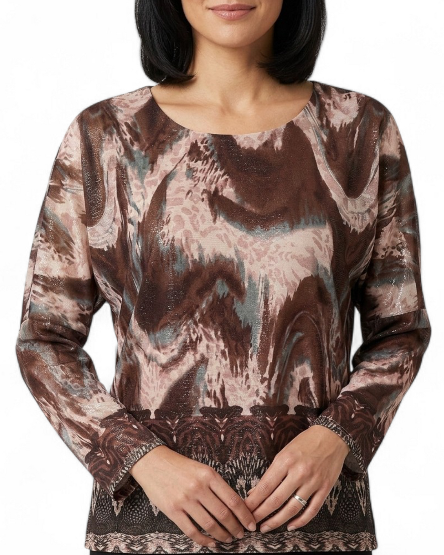 Blouse with round neckline