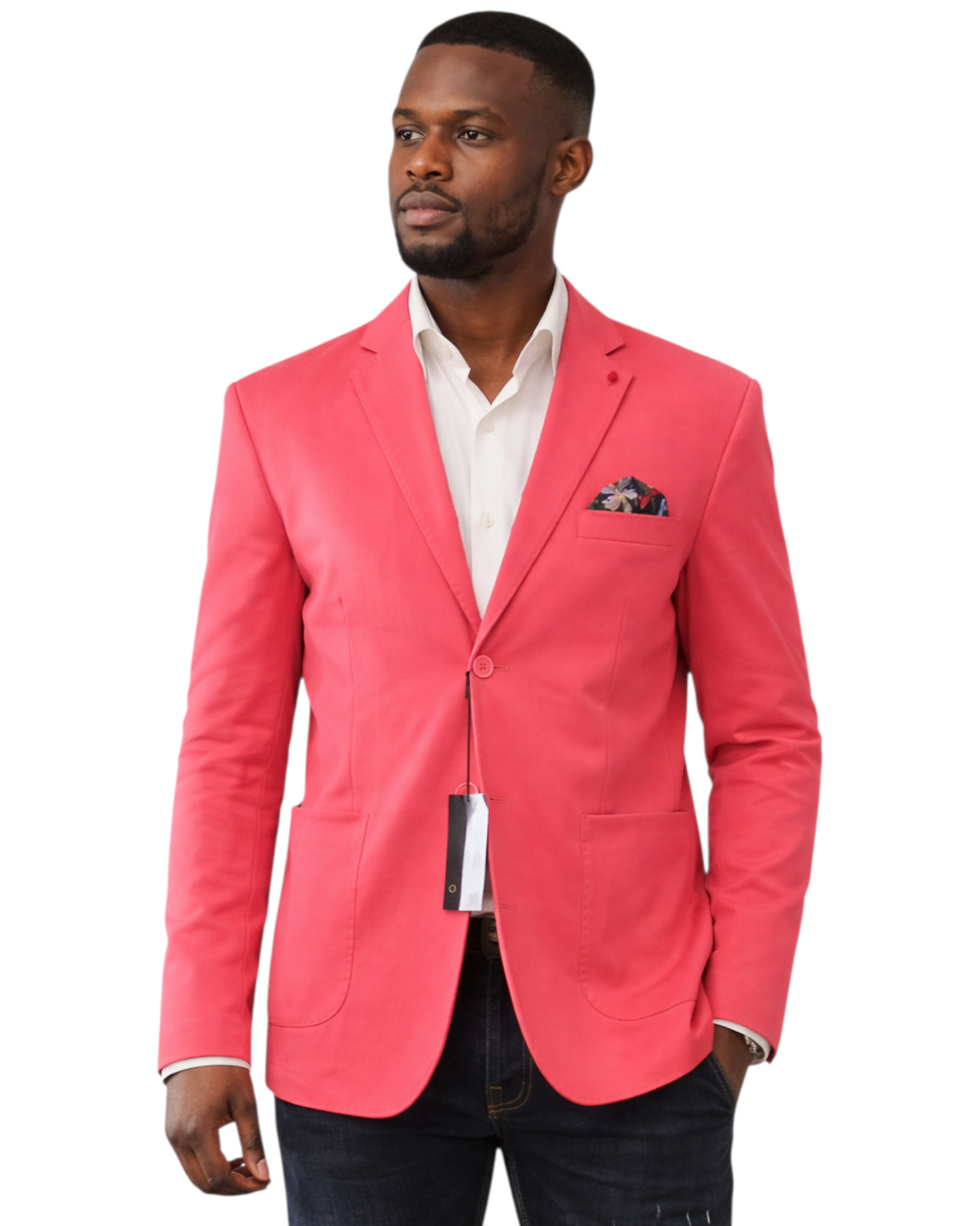 Men's Jacket - Pink Knit Sport Blazer for Men - Casual Elegance - Made in Italy