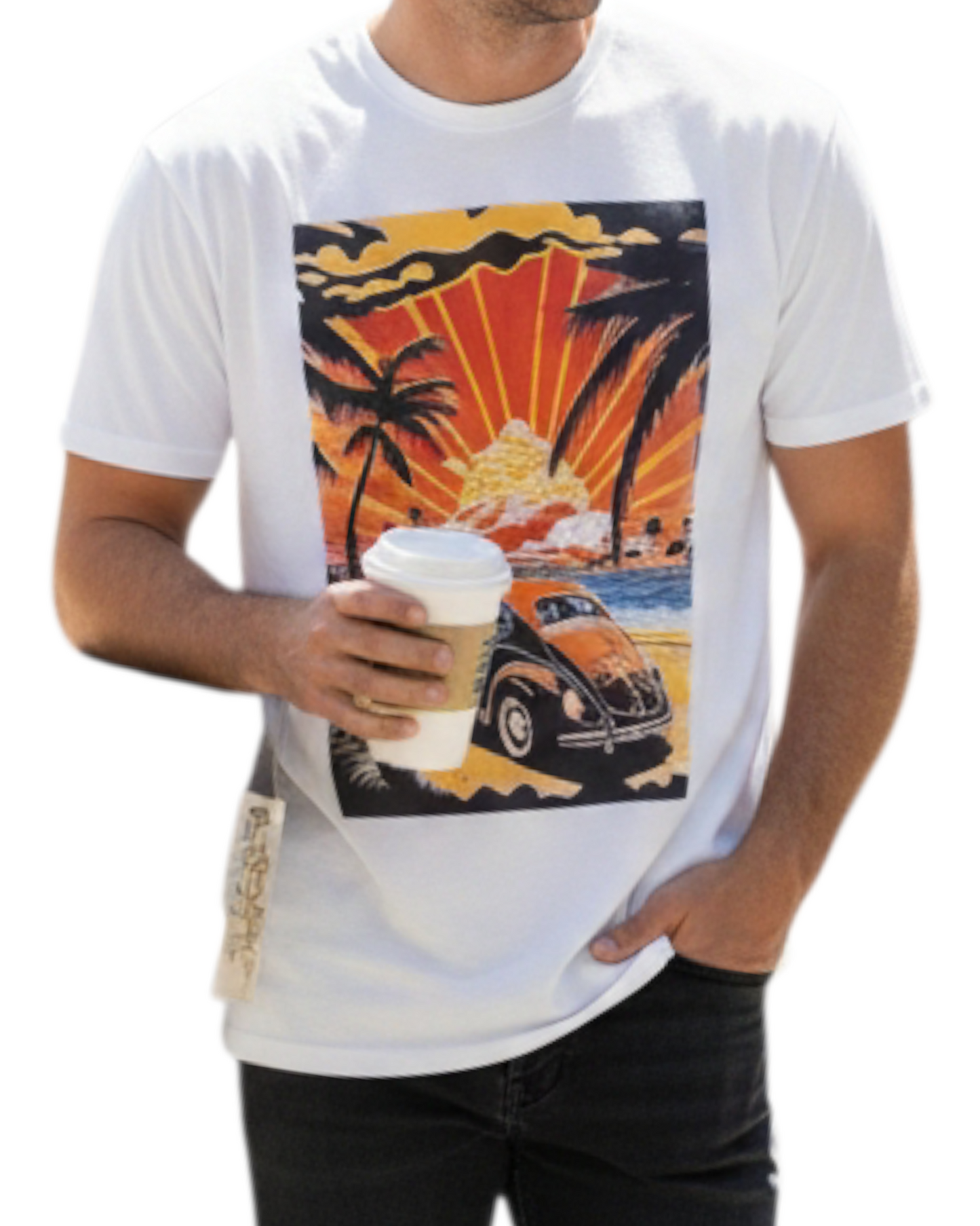 Tee-shirt imprimé de Luxe Blanc Ficko pour Homme - Made in Italy