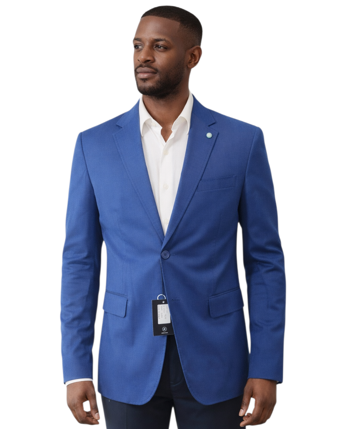 Men's Navy Blue Blazer Jacket - Made in Italy - Heavyweight Fabric, Patch Pocket and Cast