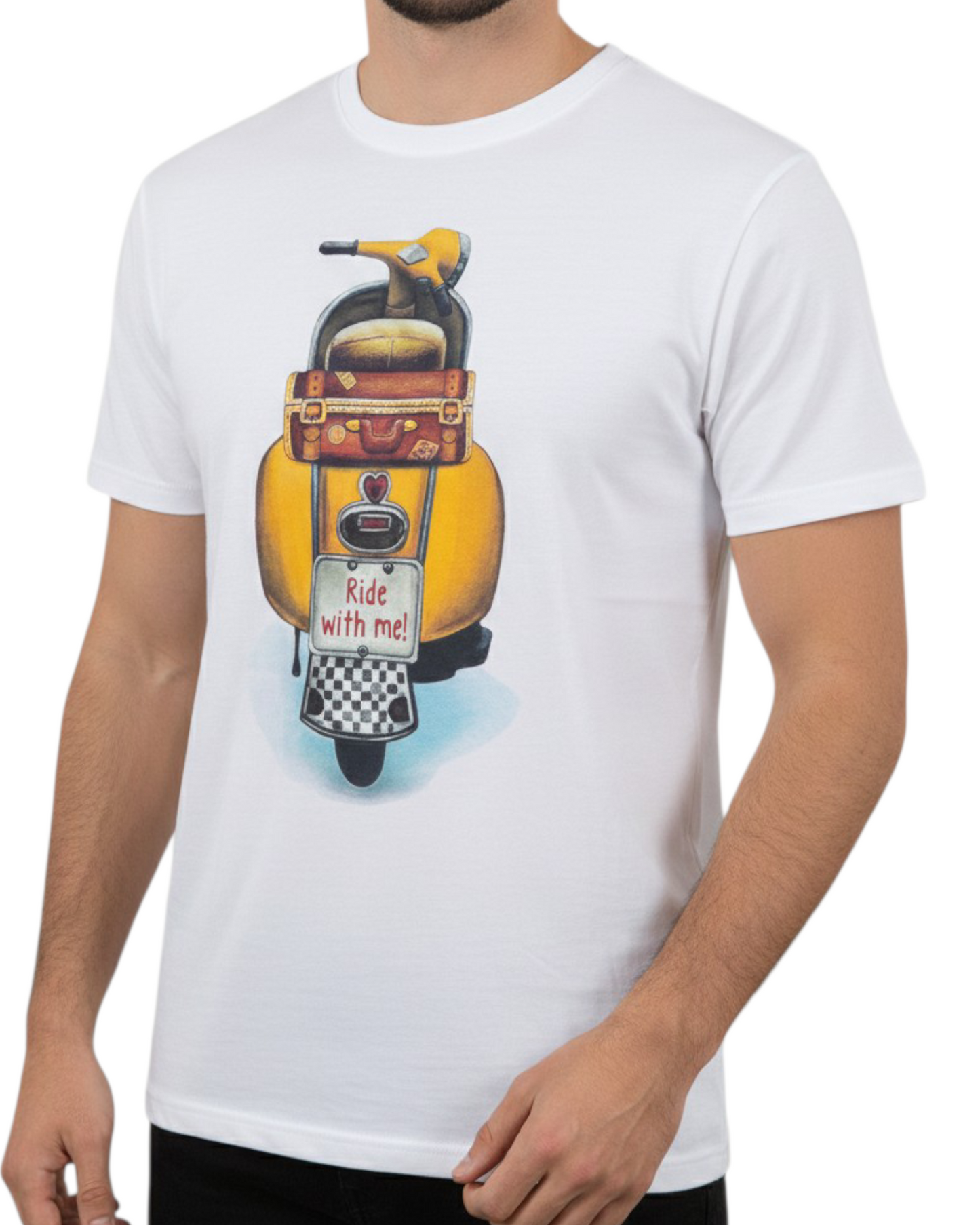 Tee-shirt imprimé de Luxe Blanc Ficko pour Homme - Made in Italy