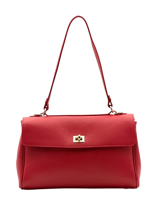 Sac à main rouge en cuir véritable